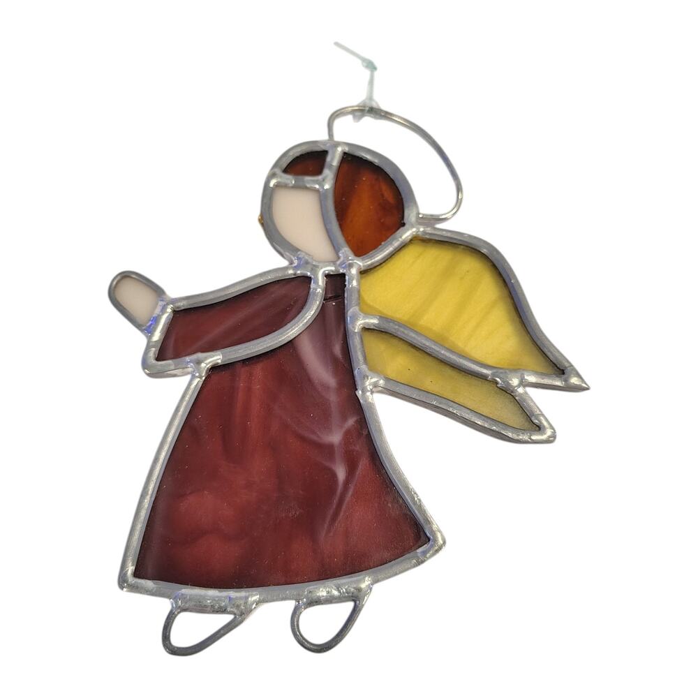 Stained Glass Angel Suncatcher Christmas Ornament